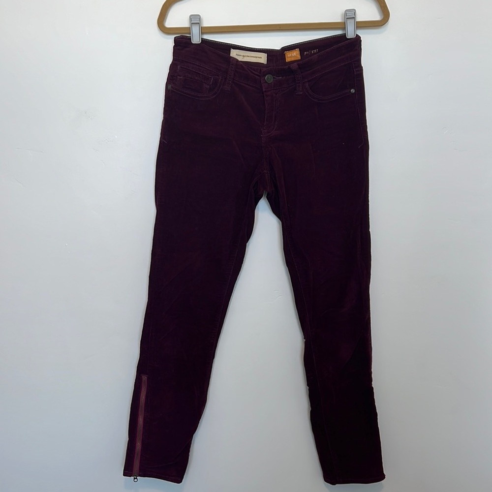 Fun burgundy corduroy pants from Anthropologie! Pilcro brand!